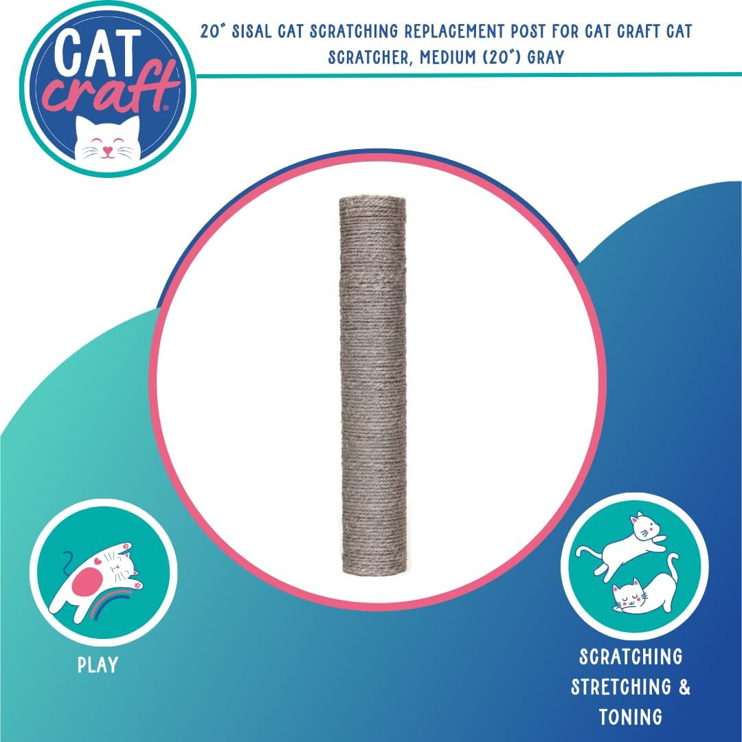 Replacement Sisal Cat Scratching Post 20" | Replacement Part & Extension Post (3100401)