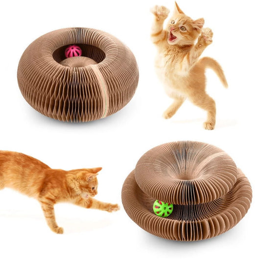 Interactive Cat Toys for Christmas Cat Scratch Boxes for Indoor Cats Magic Organ Cat Scratching Board with Toy Bell Cat Scratching Board Travel Cat Scratcher